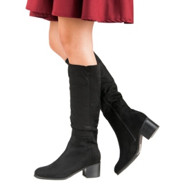 Super Mode Bottes noires confortables le noir 4