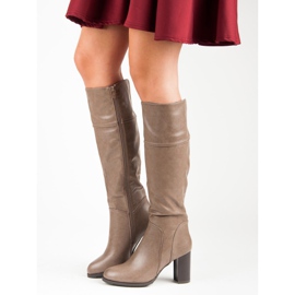 Super Mode Bottes beiges classiques 3