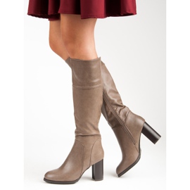 Super Mode Bottes beiges classiques 4