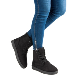 Forever Folie Bottes en daim chaudes le noir 5