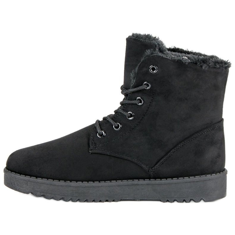 Forever Folie Bottes en daim chaudes le noir 1