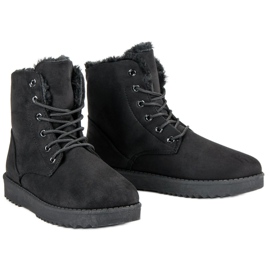 Forever Folie Bottes en daim chaudes le noir 3