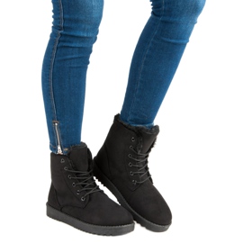 Forever Folie Bottes en daim chaudes le noir 4