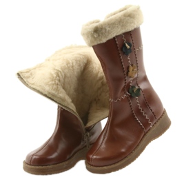Zawadka Boots fille avec fourrure Zawatka marron brun 4
