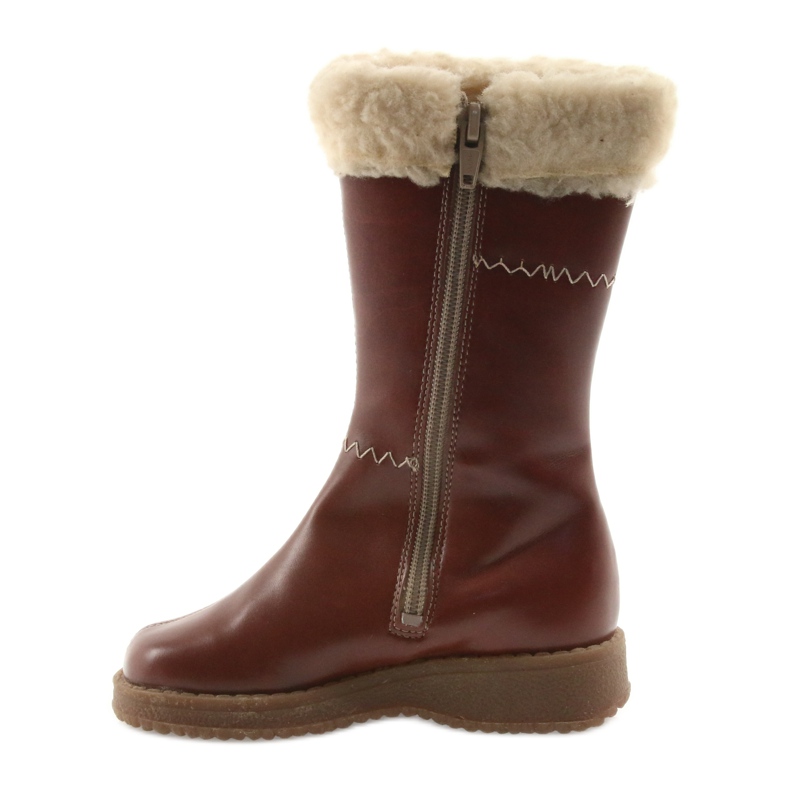 Zawadka Boots fille avec fourrure Zawatka marron brun 2