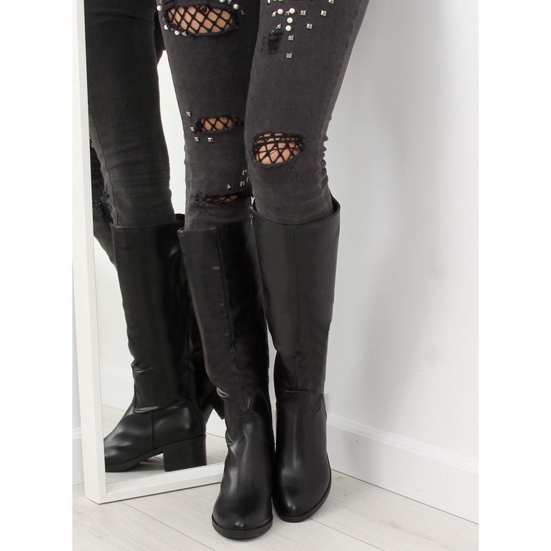 Bottines à talons noires 635-1 Noir le noir 1