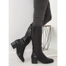 Bottines à talons noires 635-1 Noir 2