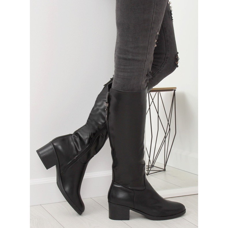 Bottines à talons noires 635-1 Noir le noir 2