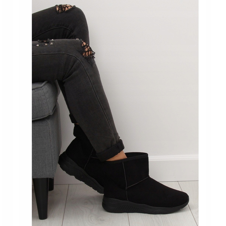 Bottes de neige pour femmes noires D009 Noir 2