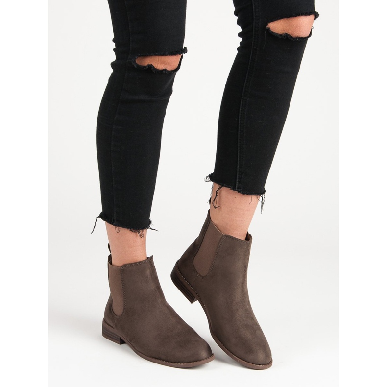 Via Giulia  Bottines Chelsea en daim brun 1