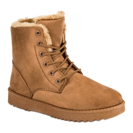 Forever Folie Bottes en daim chaudes brun 4