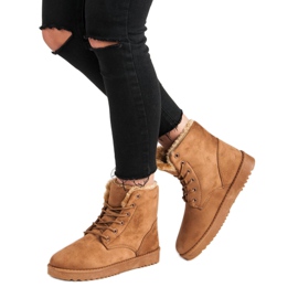 Forever Folie Bottes en daim chaudes brun 3