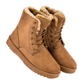 Forever Folie Bottes en daim chaudes brun 7