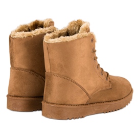 Forever Folie Bottes en daim chaudes brun 6