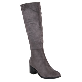 Super Mode Bottes grises confortables 1