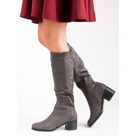 Super Mode Bottes grises confortables 4