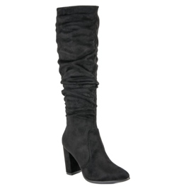 Super Mode Bottes noires sur le poteau le noir 1