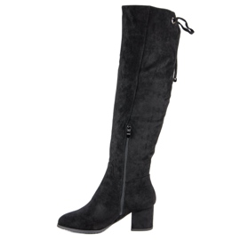 Super Mode Bottes en daim confortables le noir 2