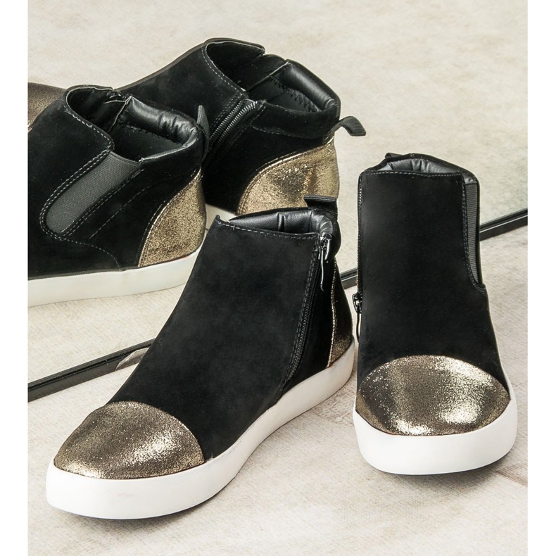 J. Star Baskets élégantes pour femmes le noir jaune 2