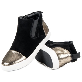 J. Star Baskets élégantes pour femmes le noir jaune 5