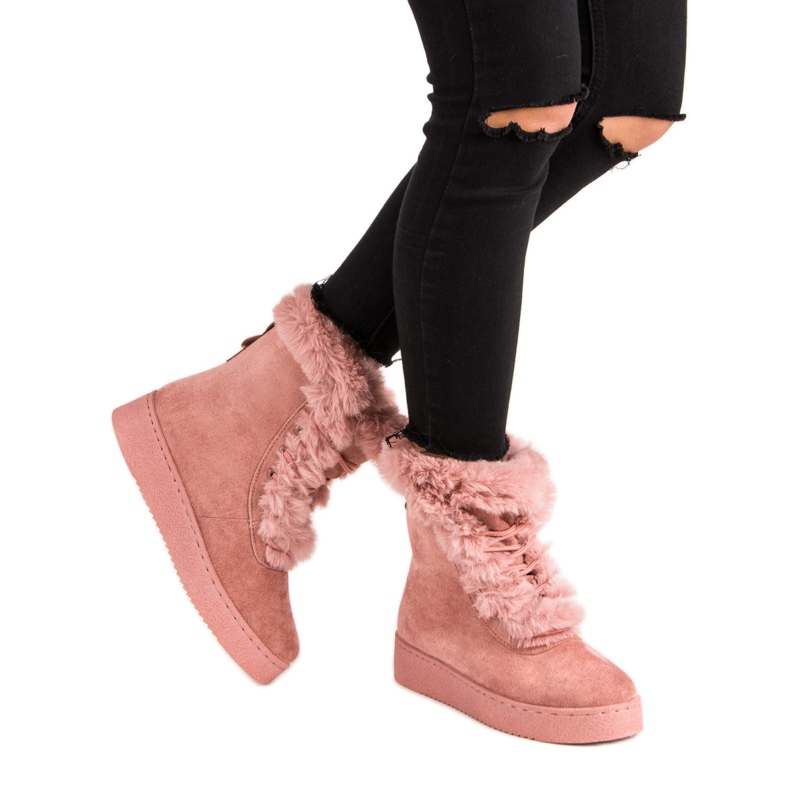 Bottes d'hiver chaudes rose 1