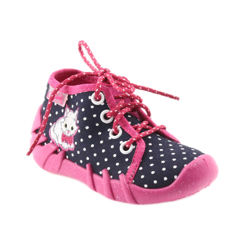 Points noués pour enfants Befado 130P039 blanc rose bleu marine 1