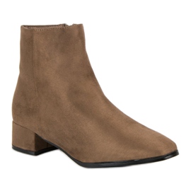 Super Mode Bottines beiges à talon plat 2