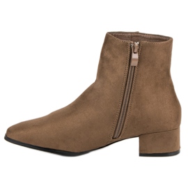 Super Mode Bottines beiges à talon plat 3