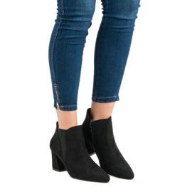 Belle Women Bottines en daim sur le poteau le noir 1 Belle Women Bottines en daim sur le poteau le noir 1