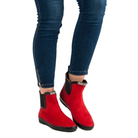 Kylie Galoches en daim pour femmes le noir rouge 2