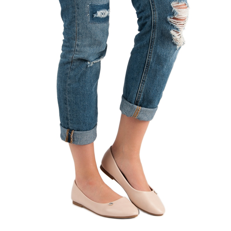 Ballerines beiges multicolore 1