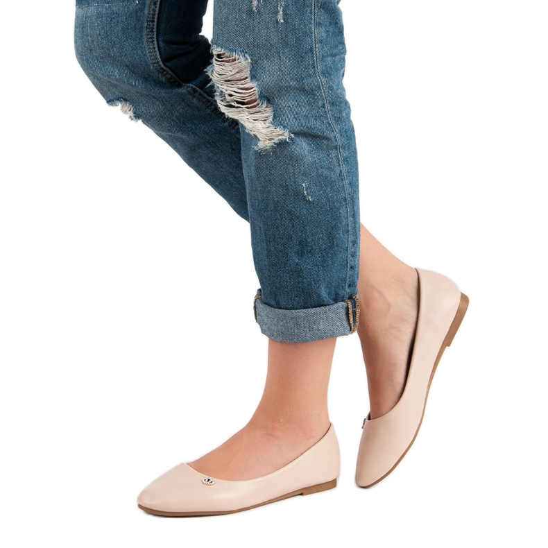 Ballerines beiges multicolore 2