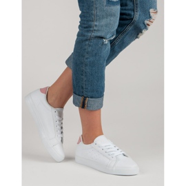 Chaussures de sport blanches rose 1