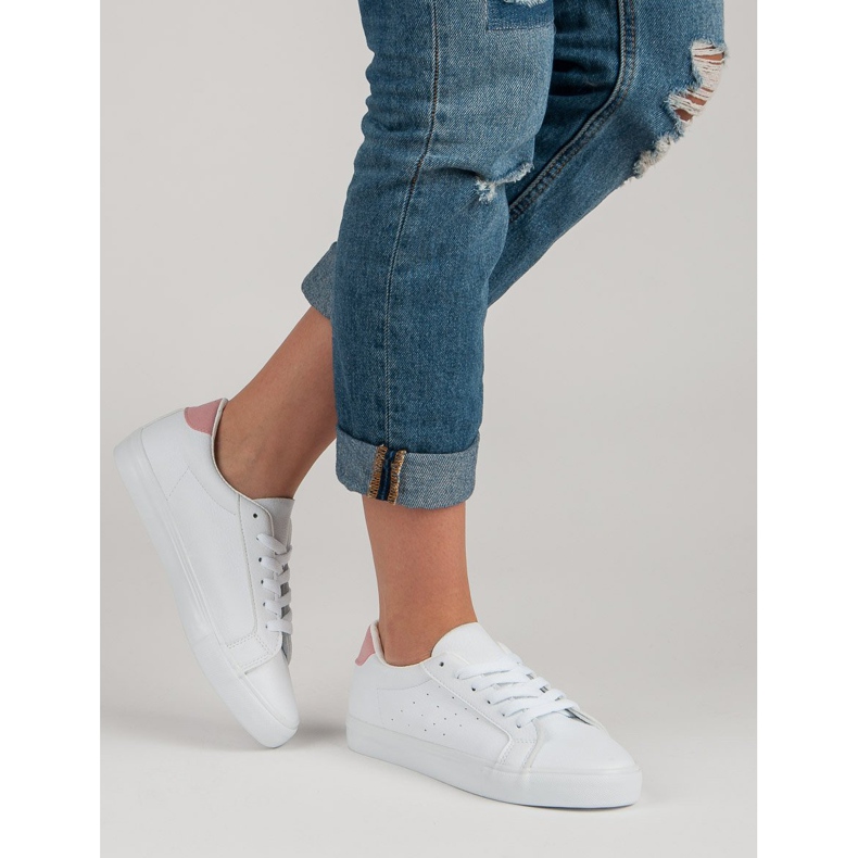 Chaussures de sport blanches rose 1