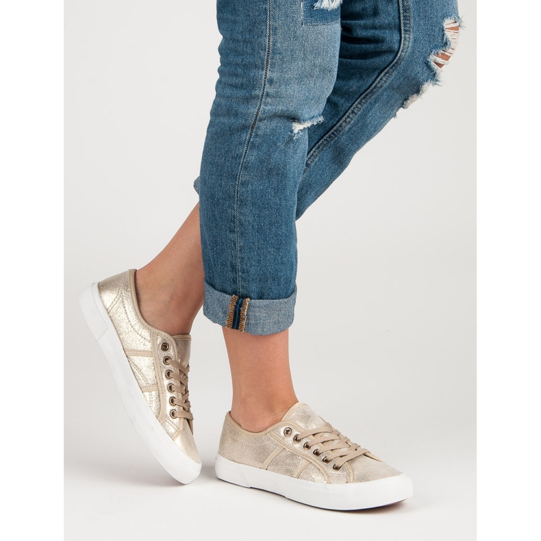 J. Star Baskets à lacets jaune 1