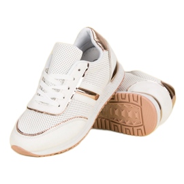 Chaussures de sport ajourées blanche jaune 4