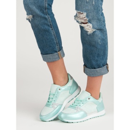 Chaussures de sport à lacets blanche gris vert 2