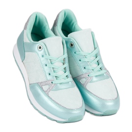 Chaussures de sport à lacets blanc gris vert 1