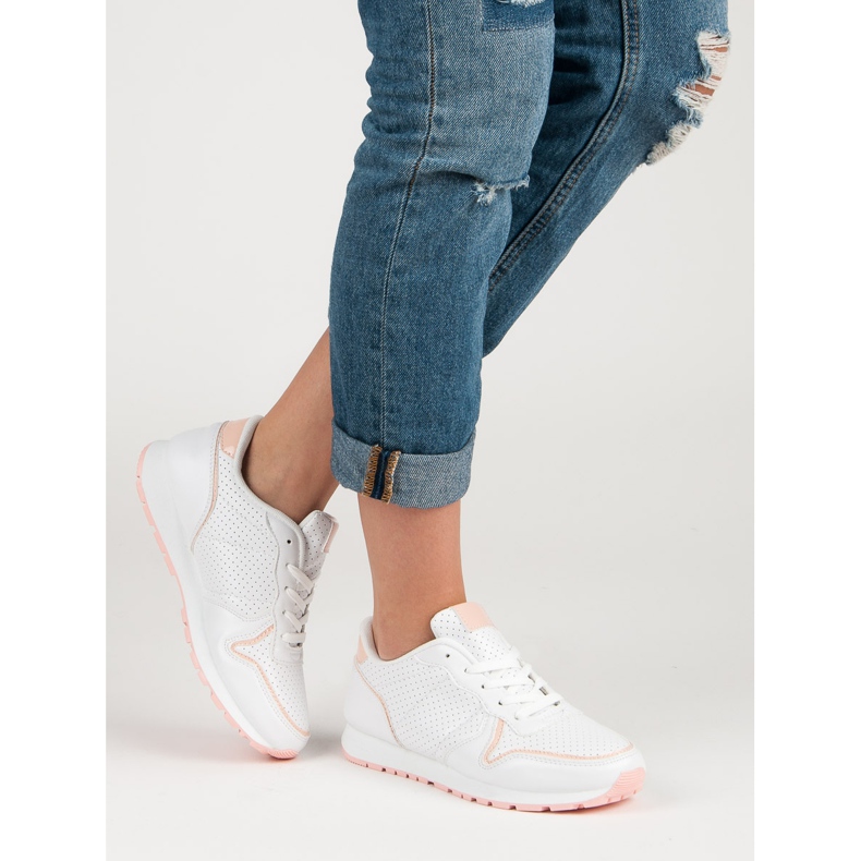 Chaussures de sport à la mode blanc rose 1