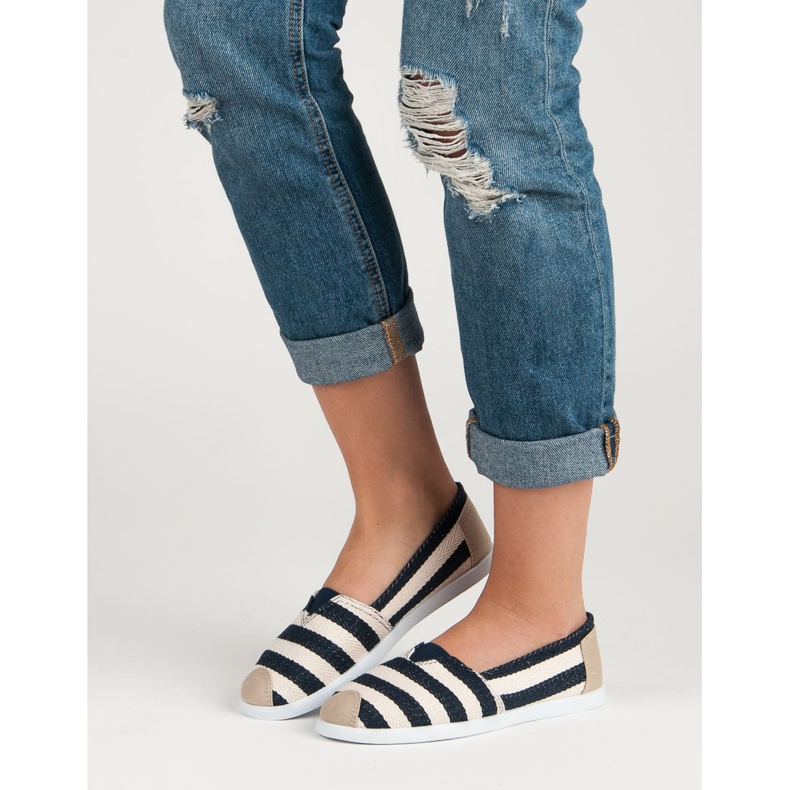 Comer Slipons rayés blanche brun multicolore 2