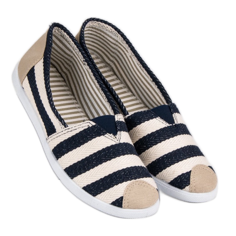 Comer Slipons rayés blanc brun multicolore 1