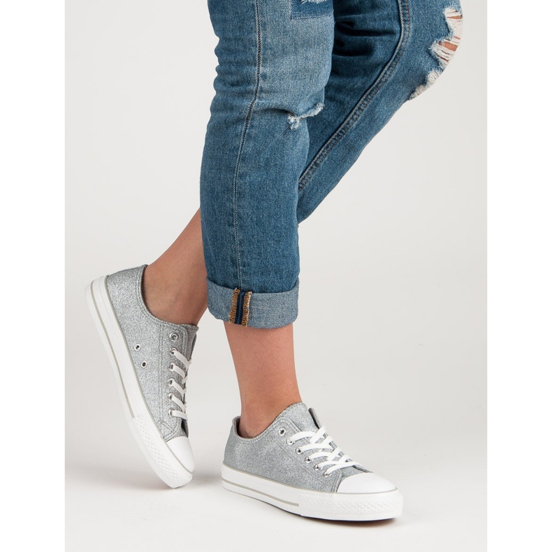 Baskets à paillettes gris 1