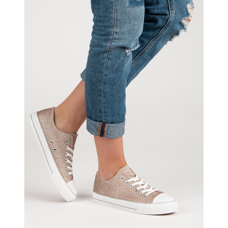 Baskets à paillettes jaune 1