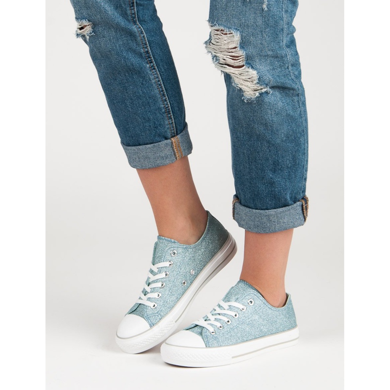 Baskets à paillettes bleu 1