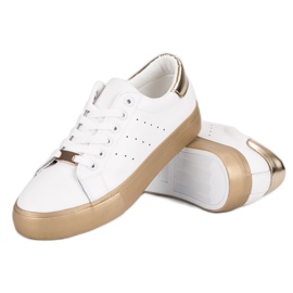 Chaussures de sport confortables blanche jaune 3