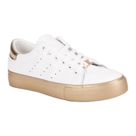 Chaussures de sport confortables blanche jaune 4