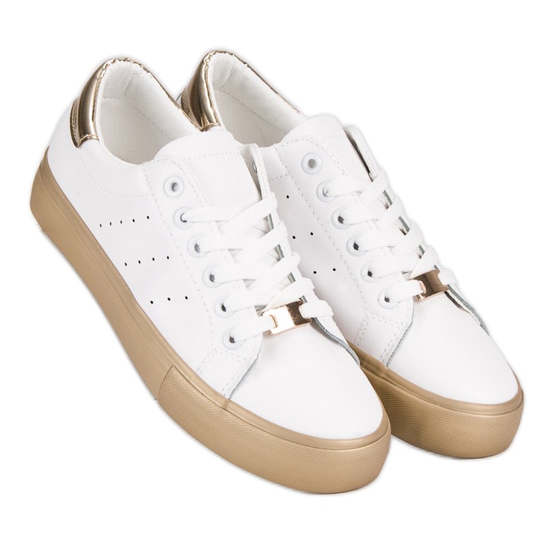 Chaussures de sport confortables blanche jaune 2