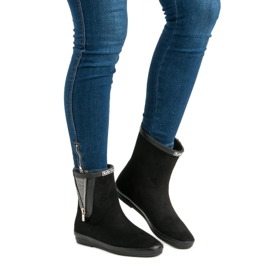 Kylie Galoches en daim avec fermeture à glissière décorative noir 2