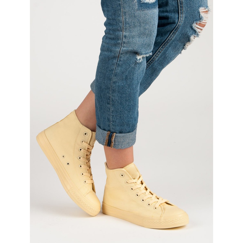 Baskets montantes jaune 1