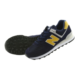 New Balance ML574SMB PIGMENT AVEC LAITON jaune bleu marine 4
